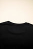 Black CLASSY UNTIL KICKOFF Plush Letter Patched Loose Sweatshirt by Wild and Free Boutique