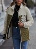 Unique Autumn Leopard Color Block Zip-Up Jacket Trendy Lightweight Jacket with Pockets Charming Winter Jacket by Stevvex