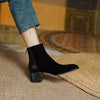 Women’s Suede Mid-Heel Martin Boots – Chic Casual Ankle Boots by FitiqueFit