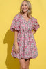 Full Size Floral Surplice Puff Sleeve Dress – Feminine Floral Dress, Surplice Neckline Dress, Puff Sleeve Dress, Elegant Floral Dress, Romantic Party Dress, Charming Floral Dress, Versatile Dress for Every Occasion by Stevvex
