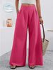 Women's High-Waist Wide-Leg Trousers with Pockets – Full Length by FitiqueFit