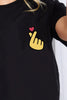 Simply Love Finger Heart Emoji Graphic Cotton T-Shirt by Simply Love