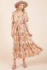 New Summer Floral Tie Waist Flutter Sleeve Tiered Dress – Graceful and Feminine Dress with Bohemian Charm and Flattering Tie Waist by Stevvex