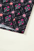 Black Contrast V Neckline Bracelet Sleeve Vintage Floral Blouse by Wild and Free Boutique