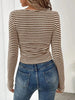 Striped Square Neck Long Sleeve T-Shirt by Simply Love