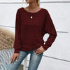 Women’s Textured Round-Neck Long-Sleeve Pullover by FitiqueFit