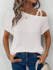 Asymmetrical Neck Short Sleeve T-Shirt by Simply Love