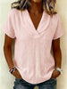 Women's Knitted Short-Sleeve Butterfly Collar Top by FitiqueFit