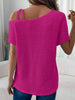 Asymmetrical Neck Short Sleeve T-Shirt by Simply Love