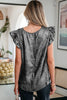 Gold Metallic Round Neck Ruffle Trim Sleeveless Top by Wild and Free Boutique