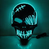 Halloween Scary One-Eyed Pirate Mask Cosplay Led Mask Adult Glowing Mask EL Wire Light Up For Halloween Festival Party Bar by My Store