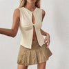 Fashionable Short Crop-top T-shirt With A Midriff-baring Design by My Store