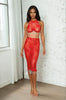 Corded Lace Bra and Slip Skirt Set by 3wishes.com