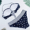 Dot Bikini Push Up 2 piece Swimsuit Women Padded Push Up Bikini Set Halter Two Piece Cross Top Swimsuit Patchwork Bathing Suit Women Swimwear Bodysuit Beachwear Halter Print Bikinis Bathing Suit Women by Stevvex