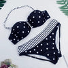 Dot Bikini Push Up 2 piece Swimsuit Women Padded Push Up Bikini Set Halter Two Piece Cross Top Swimsuit Patchwork Bathing Suit Women Swimwear Bodysuit Beachwear Halter Print Bikinis Bathing Suit Women by Stevvex