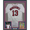 Framed Autographed/Signed Doug Mientkiewicz 35x39 Final Out! 04 WS Champs! Boston White Baseball Jersey Beckett BAS COA by Hall of Fame Sports Memorabilia