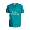 Scrub Top: It’s All Fun and Games Until Someone Ends Up in a Cone®, Cat/Dog (Teal) by Dog is Good