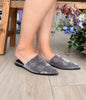 Dragonfly Velvet Flats in Grey