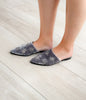 Dragonfly Velvet Flats in Grey
