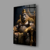 Ape King in Throne Glass Wall Art || Designer Collection by Insigneart USA