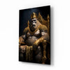 Ape King in Throne Glass Wall Art || Designer Collection by Insigneart USA