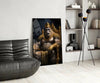 Ape King in Throne Glass Wall Art || Designer Collection by Insigneart USA