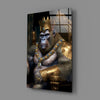 Ape King in Throne Glass Wall Art || Designer Collection by Insigneart USA