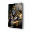 Ape King in Throne Glass Wall Art || Designer Collection by Insigneart USA