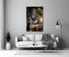 Ape King in Throne Glass Wall Art || Designer Collection by Insigneart USA
