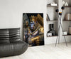 Ape King in Throne Glass Wall Art || Designer Collection by Insigneart USA