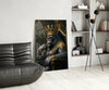 Ape King in Throne Glass Wall Art || Designer Collection by Insigneart USA