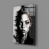 Scribbled Beauty Glass Wall Art || Designer Collection by Insigneart USA