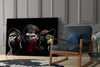 3 Wise Monkeys - Neon Lines Glass Wall Art || Designer Collection by Insigneart USA