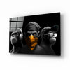 3 Wise Monkeys Chrome Edition Glass Wall Art || Designer Collection by Insigneart USA