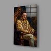 Elvis Presley in the Throne Glass Wall Art || Designer's Collection by Insigneart USA