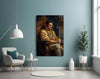 Elvis Presley in the Throne Glass Wall Art || Designer's Collection by Insigneart USA
