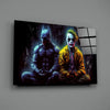 Batman and Joker Making Peace Glass Wall Art || Designer Collection by Insigneart USA