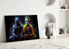 Batman and Joker Making Peace Glass Wall Art || Designer Collection by Insigneart USA