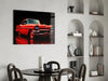Vintage Red Coupe Glitch Glass Wall Art by Insigneart USA