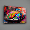 Colorful VW Glass Wall Art || Designer Collection by Insigneart USA