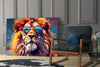 Cool Lion Glass Wall Art || Designer Collection by Insigneart USA