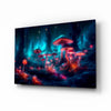 Neon Mushroom Forest Glass Wall Art || Designer Collection by Insigneart USA
