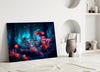 Neon Mushroom Forest Glass Wall Art || Designer Collection by Insigneart USA