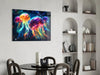 Neon Jellyfish Glass Wall Art || Designer Collection by Insigneart USA