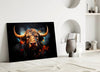 Bull Glass Wall Art|| Designer's Collection by Insigneart USA