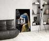Contemporary Girl with Pearl a Earring Glass Wall Art || Designer Collection by Insigneart USA