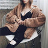 Durable Autumn Winter Faux Fur Coat For Women Casual Warm Soft Zipper Fur Jacket Plush Overcoat Pocket Plus Size Teddy Coat For Female by Stevvex