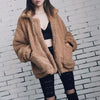 Durable Autumn Winter Faux Fur Coat For Women Casual Warm Soft Zipper Fur Jacket Plush Overcoat Pocket Plus Size Teddy Coat For Female by Stevvex