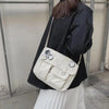 Durable Canvas Diagonal Cross Bag Youth Fashion And Casual Version Ladies Large Capacity Shoulder Bag For Women And Girls by Stevvex