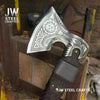 Viking Style Engraved Axe | Handcrafted Leather Wrapped Handle by JW SteelCrafts